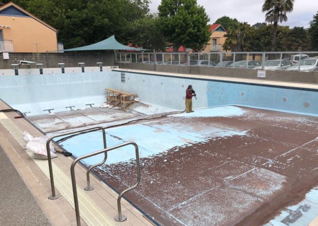 School pool before re-painting