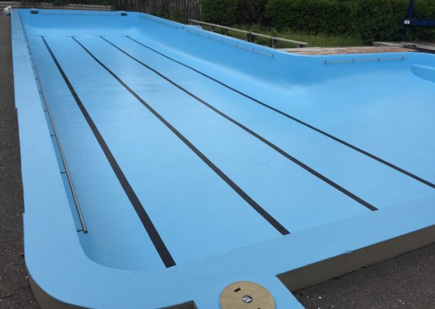 Auckland school pool after being painted