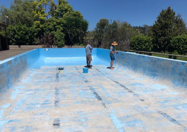 Auckland school pool after being painted