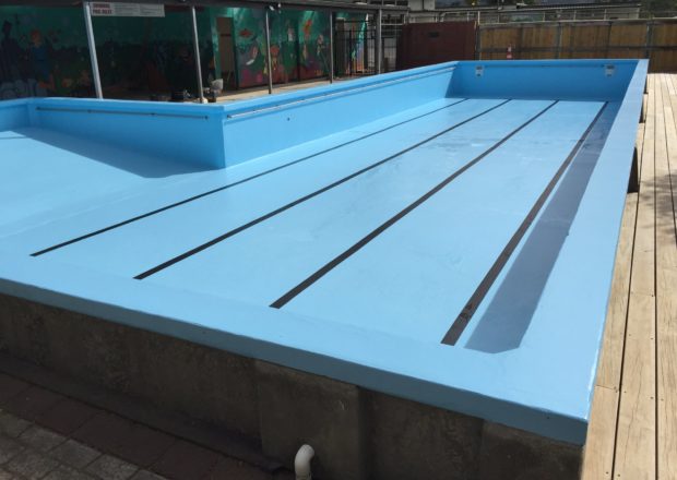 Newly painted school pool in Auckland