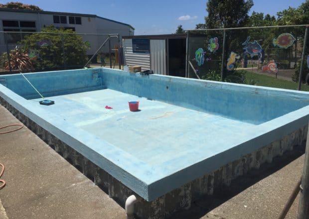 School pool before painting