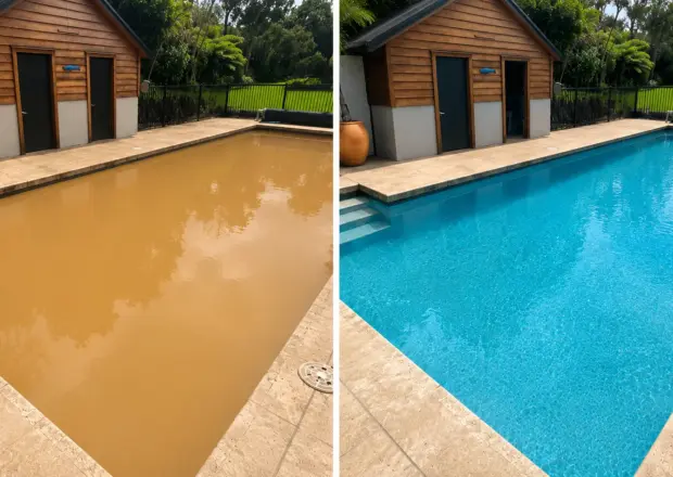 Brown Pool Transformation - Before & After Brown Pool Transformation - Before & After